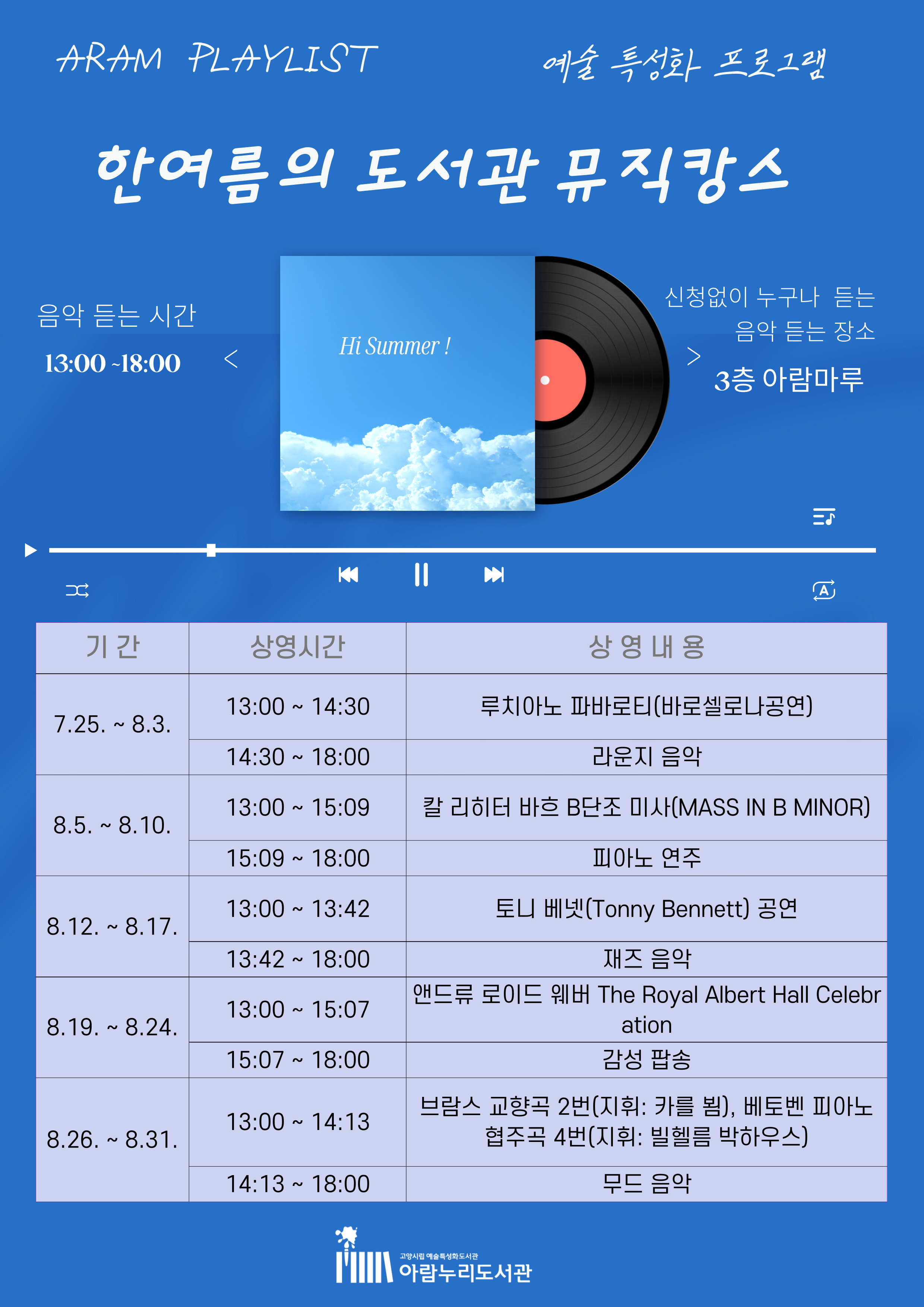 [예술특성화] 한여름의 도서관 뮤직캉스