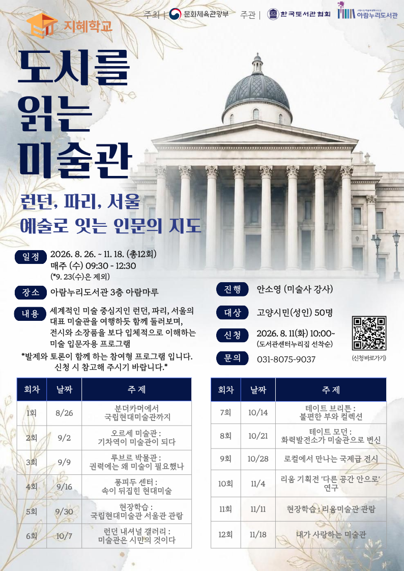 [지혜학교] 도시를 읽는 미술관 : 런던,파리,서울 예술로 잇는 인문의 지도